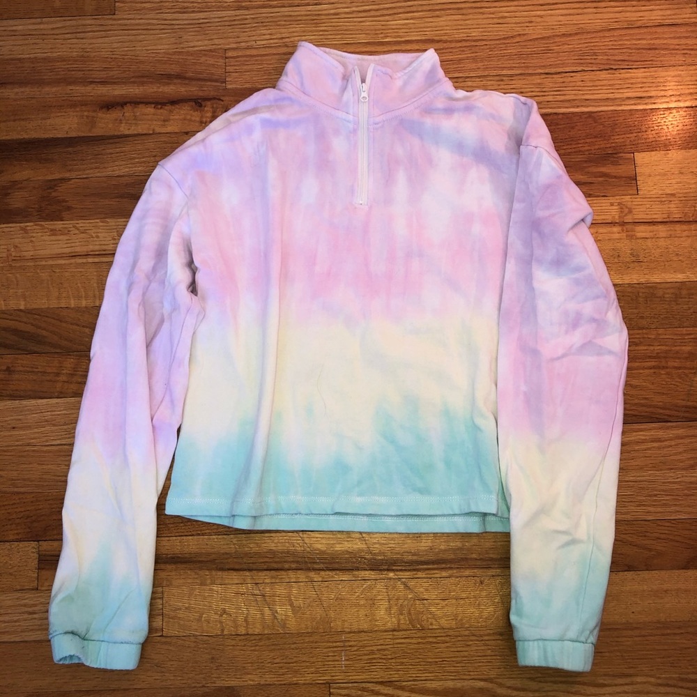 Pastel Tie Dye 1/4 Zip sweatshirt